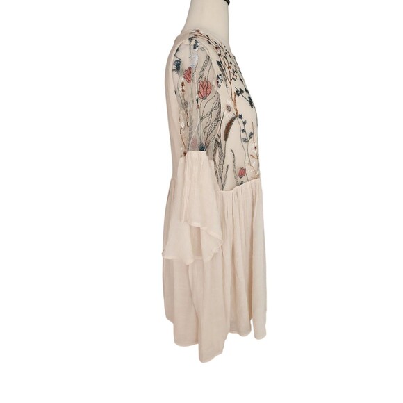Altar'd State Embroidered Fairy Boho Mini Dress Women's Small Cream Mali Mali - Picture 4 of 7
